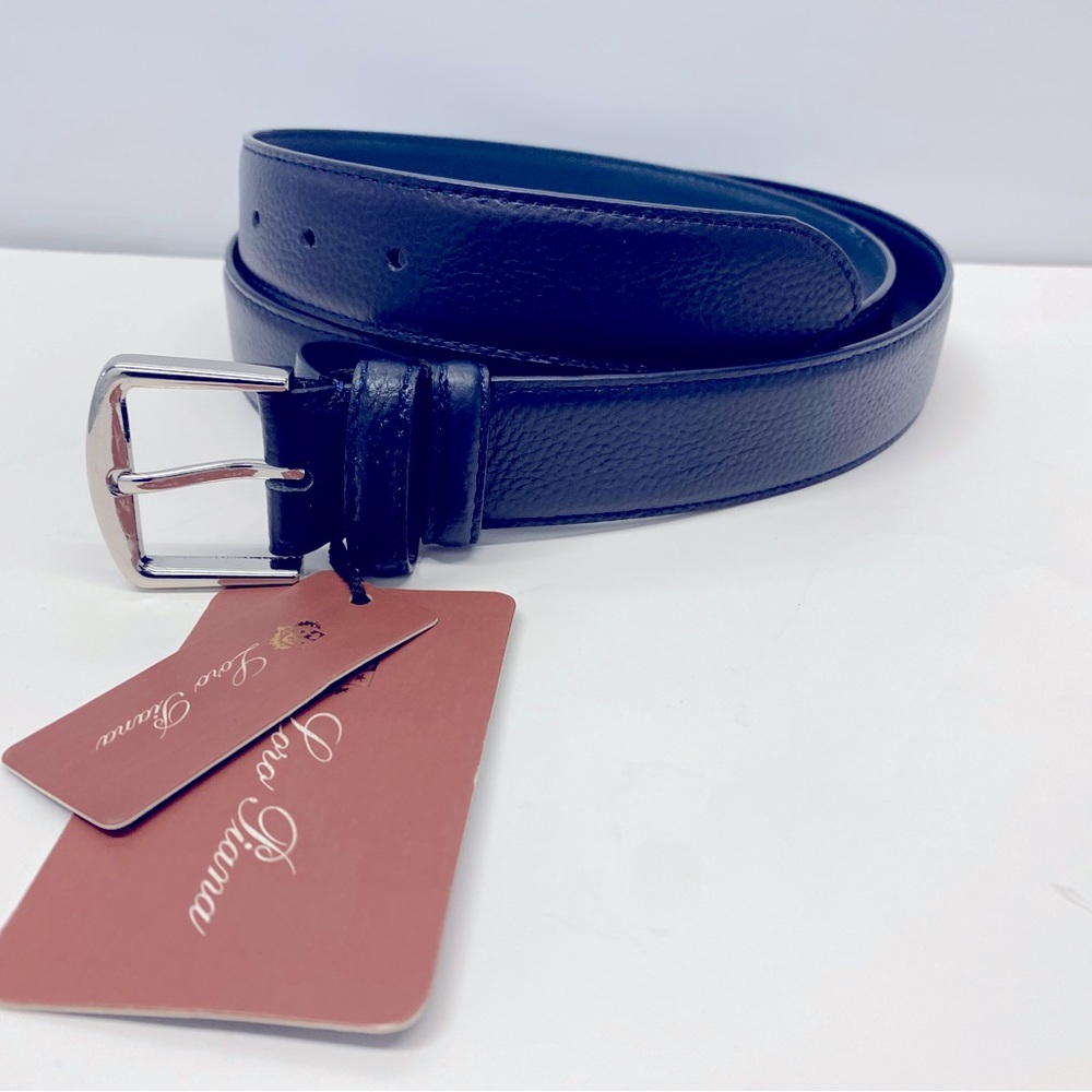 LORO PIANA Men's Blue Leather Belt sz 50/120